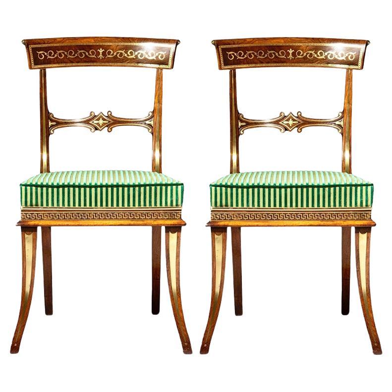 A Pair of Klismos Chairs, Attributed to George Oakley - Eight Chairs Available For Sale