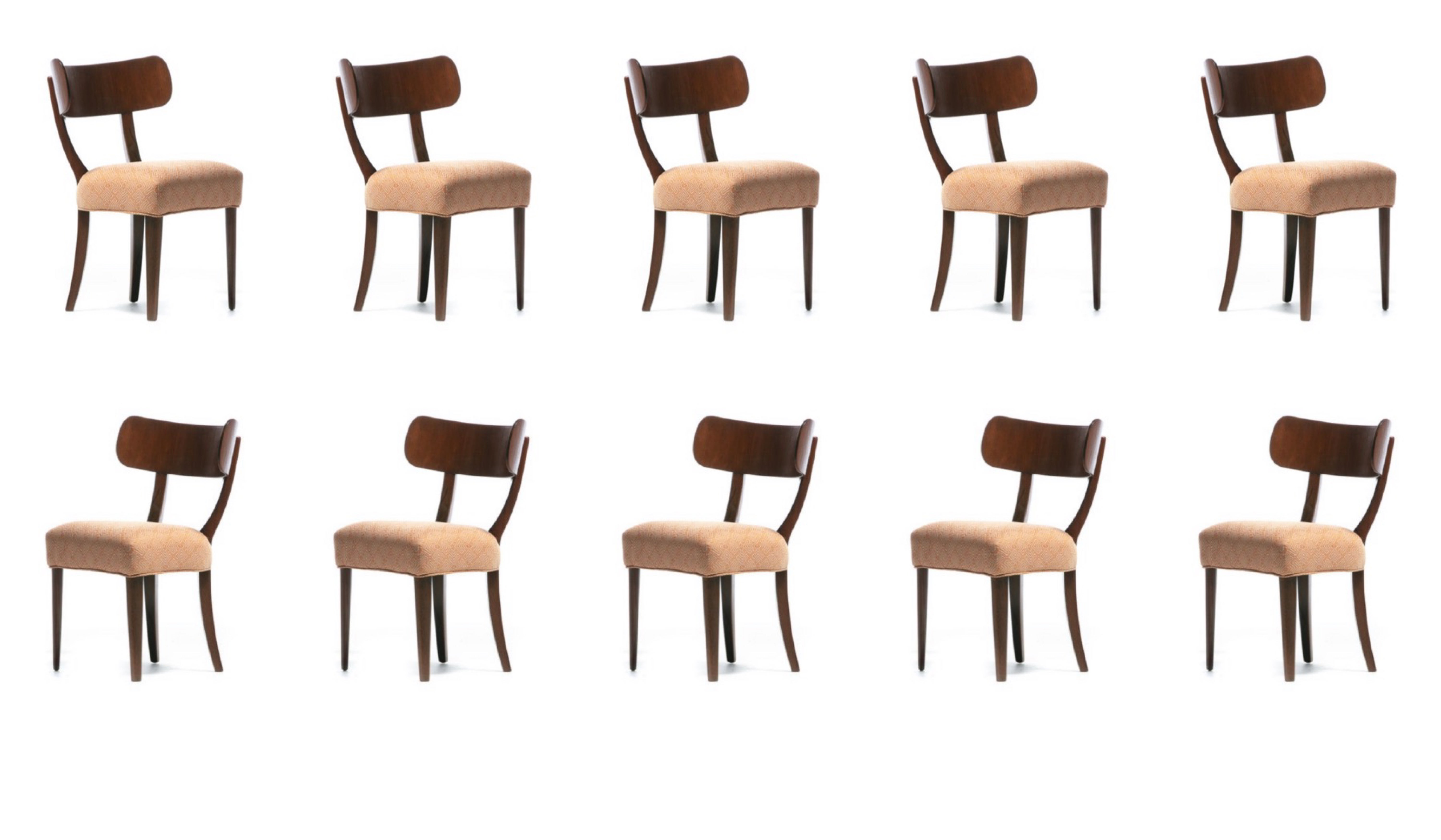 Set of Ten Klismos Dining Chairs by Carl Malmsten for Widdicomb, circa 1940