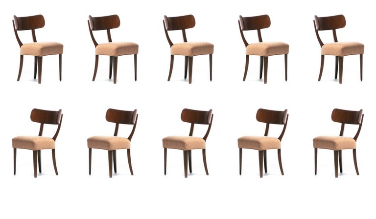 Carl Malmsten Set of Eight Dining Chairs in Oak and Orange Upholstery For  Sale at 1stDibs