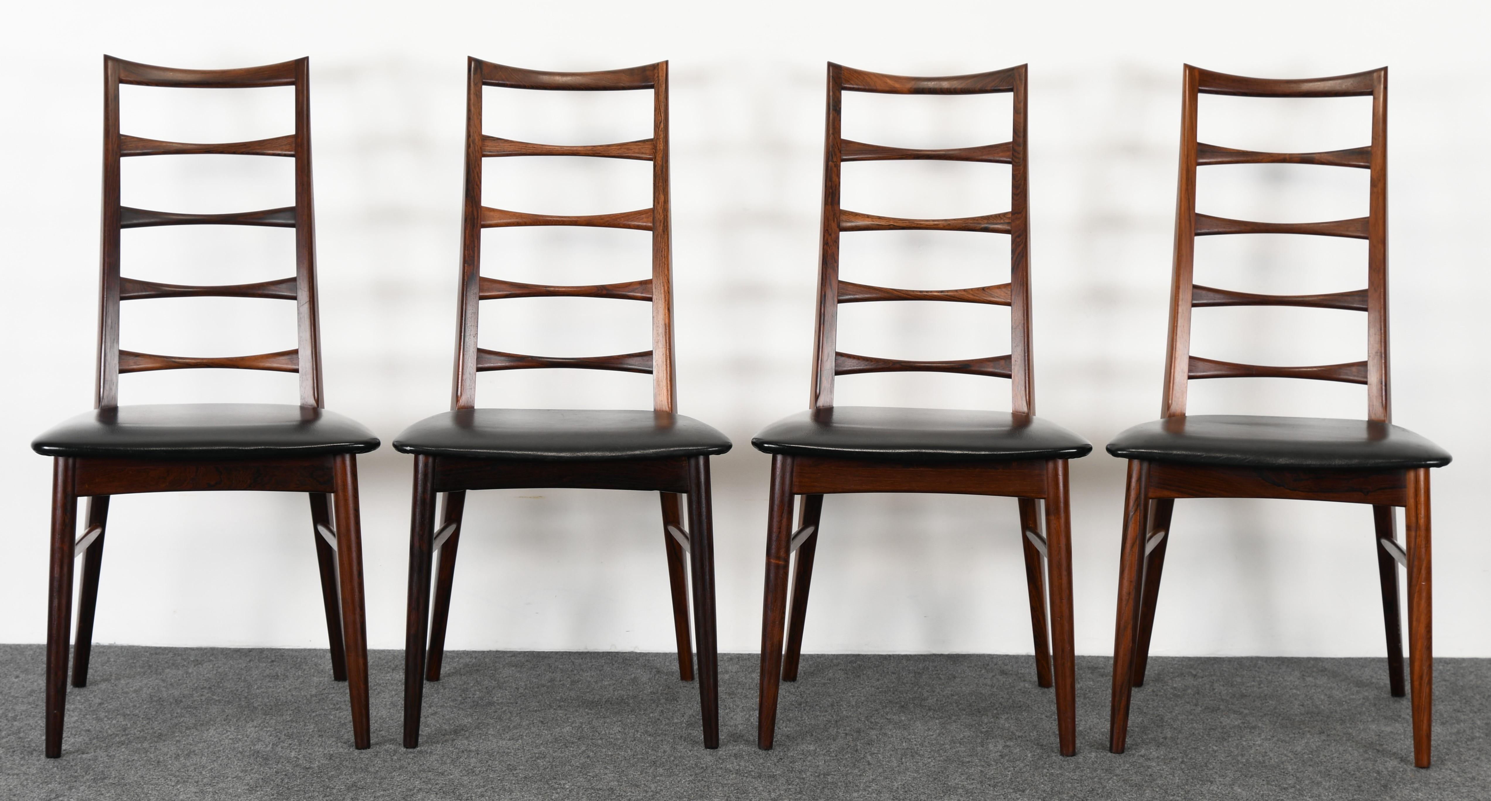 Scandinavian Modern Set of Eight Koefoeds Hornslet Rosewood Dining Chairs, 1950s