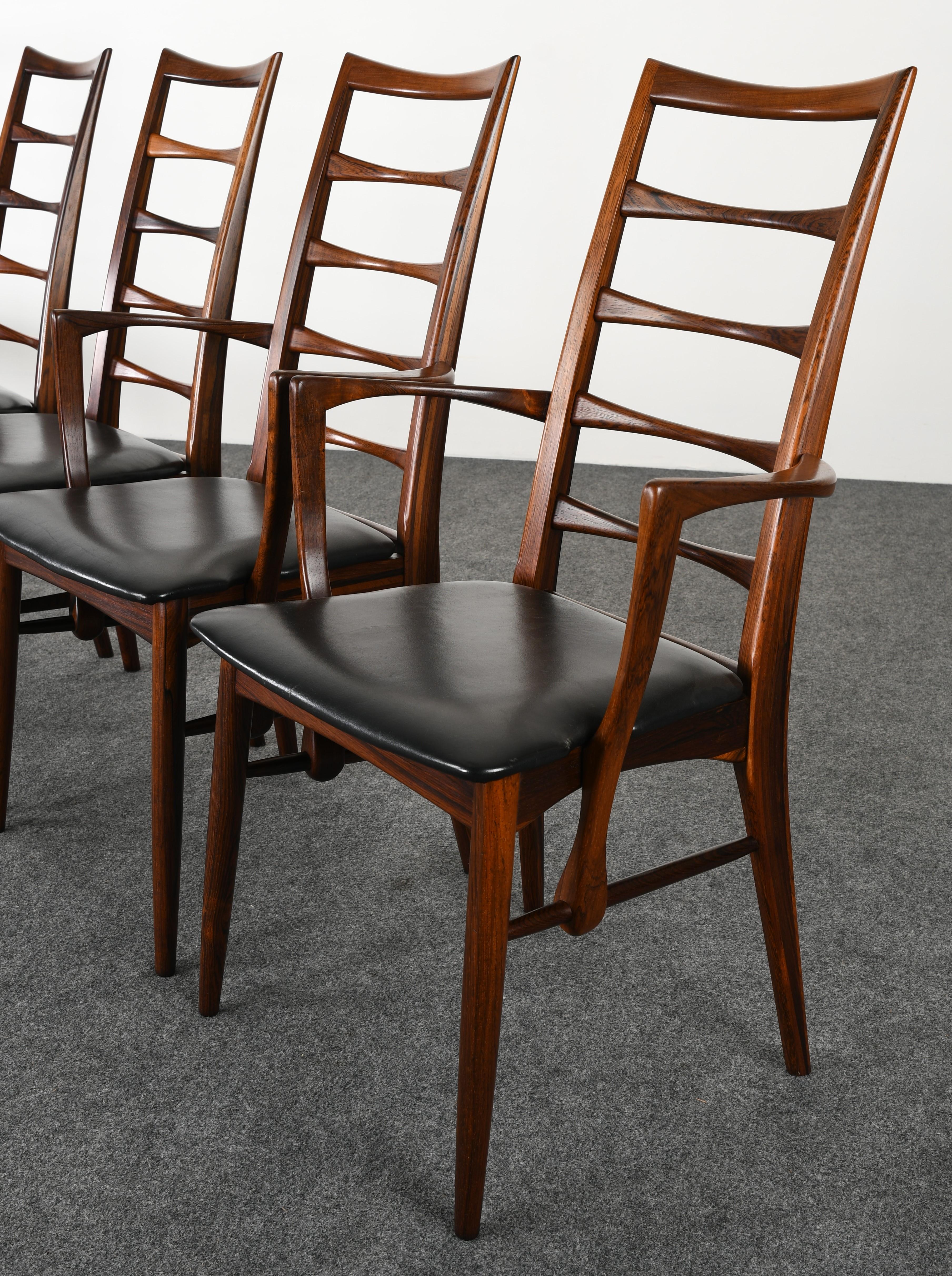 Danish Set of Eight Koefoeds Hornslet Rosewood Dining Chairs, 1950s