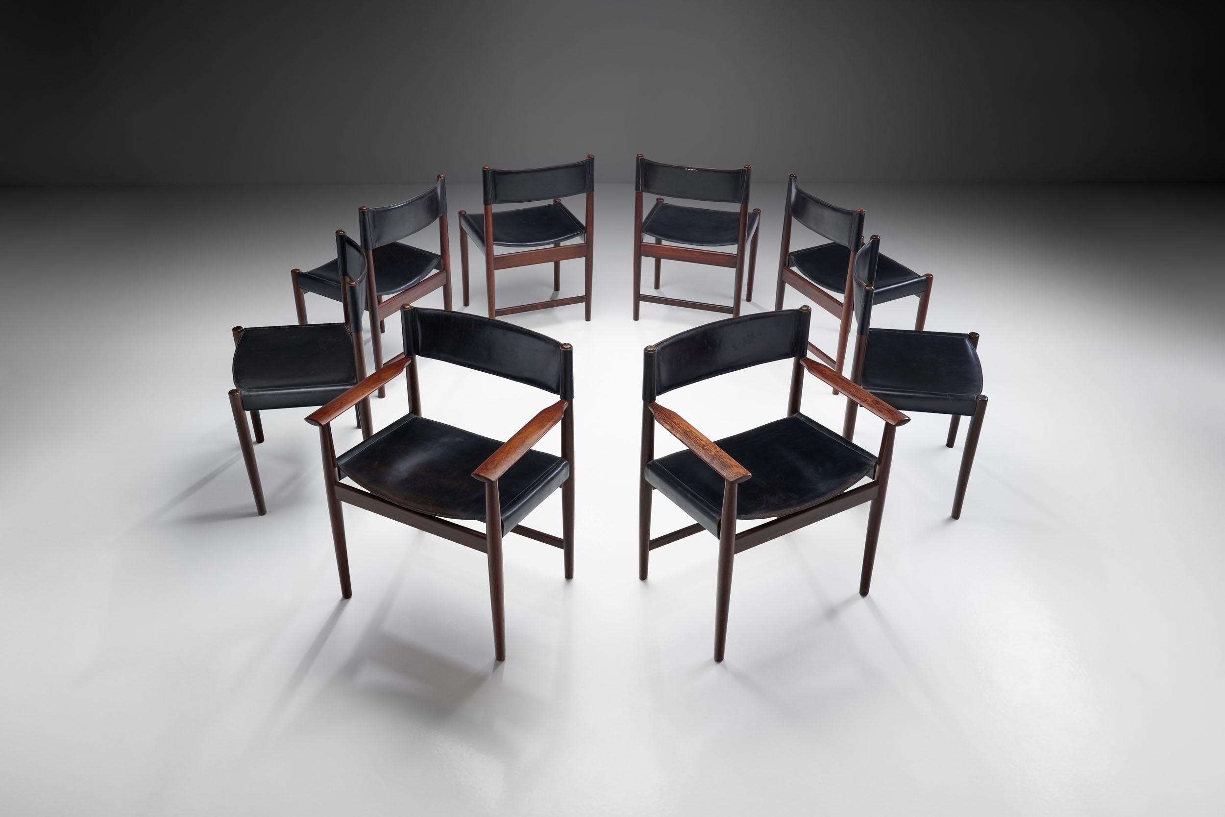 Mid-Century Modern Set of Eight Kurt Østervig Dining Chairs for Sibast, Denmark, 1960s