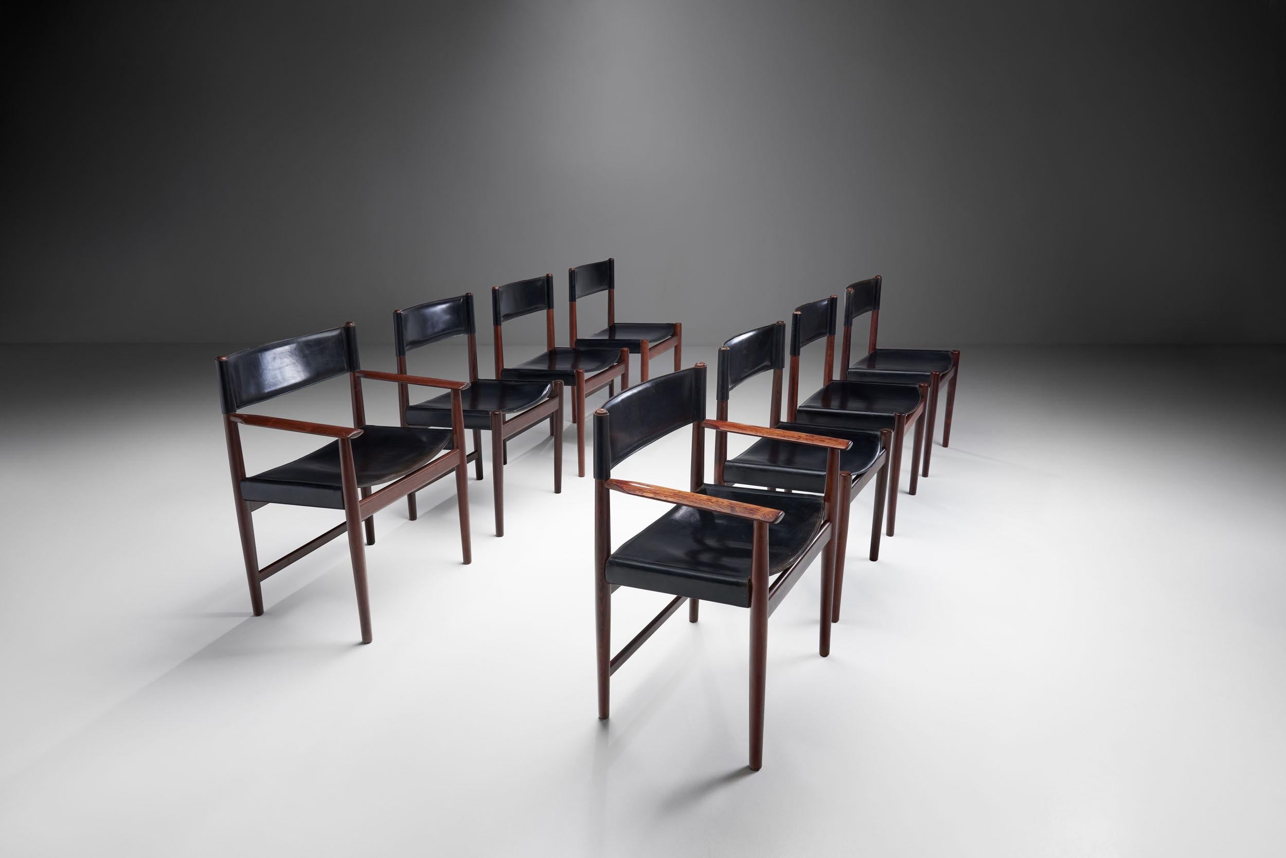 Set of Eight Kurt Østervig Dining Chairs for Sibast, Denmark, 1960s In Good Condition In Utrecht, NL