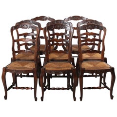Set of Eight Ladder-Back Chairs