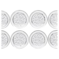 Set of Eight Lalique France Signed “Muguet” Crystal Salad Plates