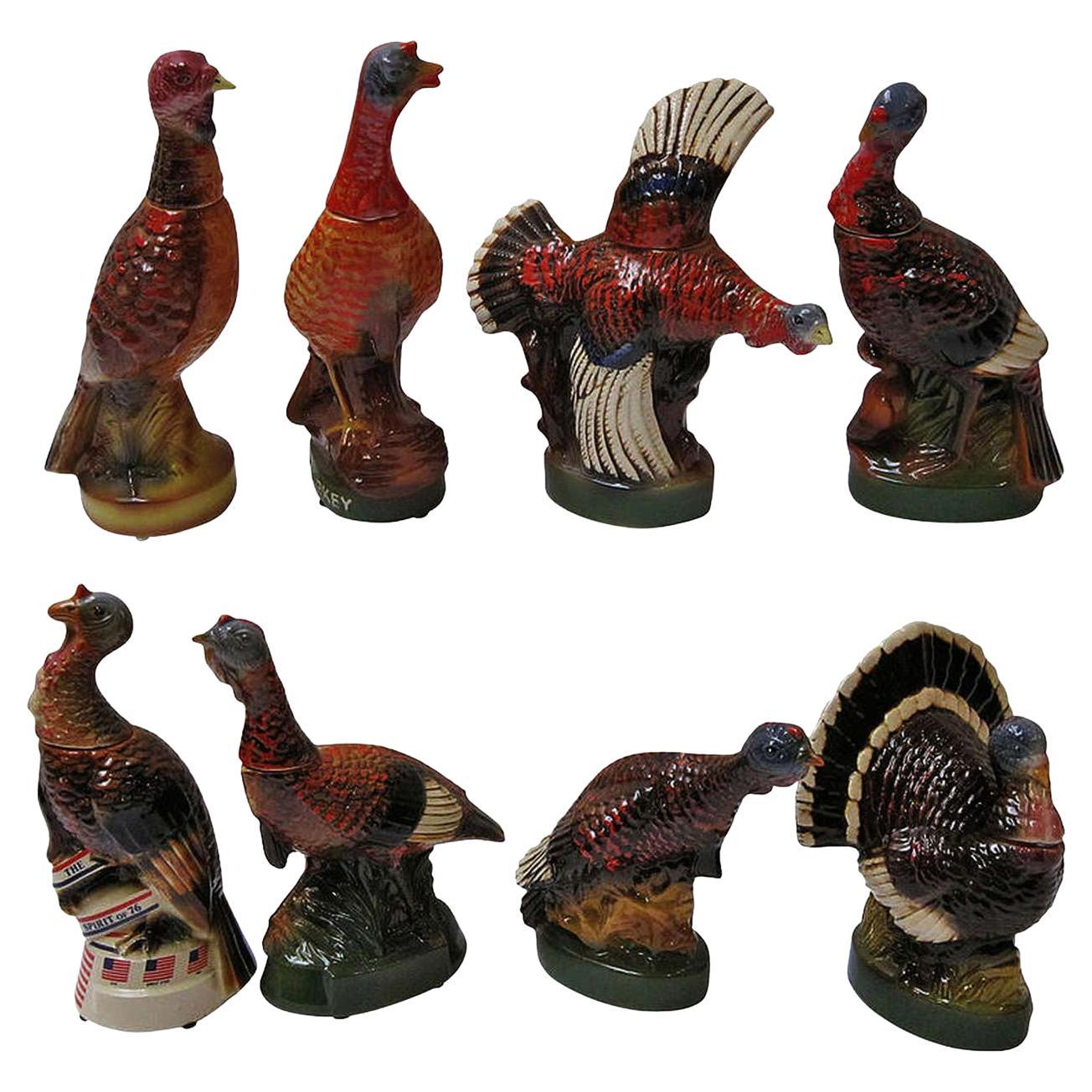 Set di otto decanter grandi per il tacchino selvatico in vendita