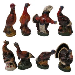 Set of Eight Large Wild Turkey Decanters