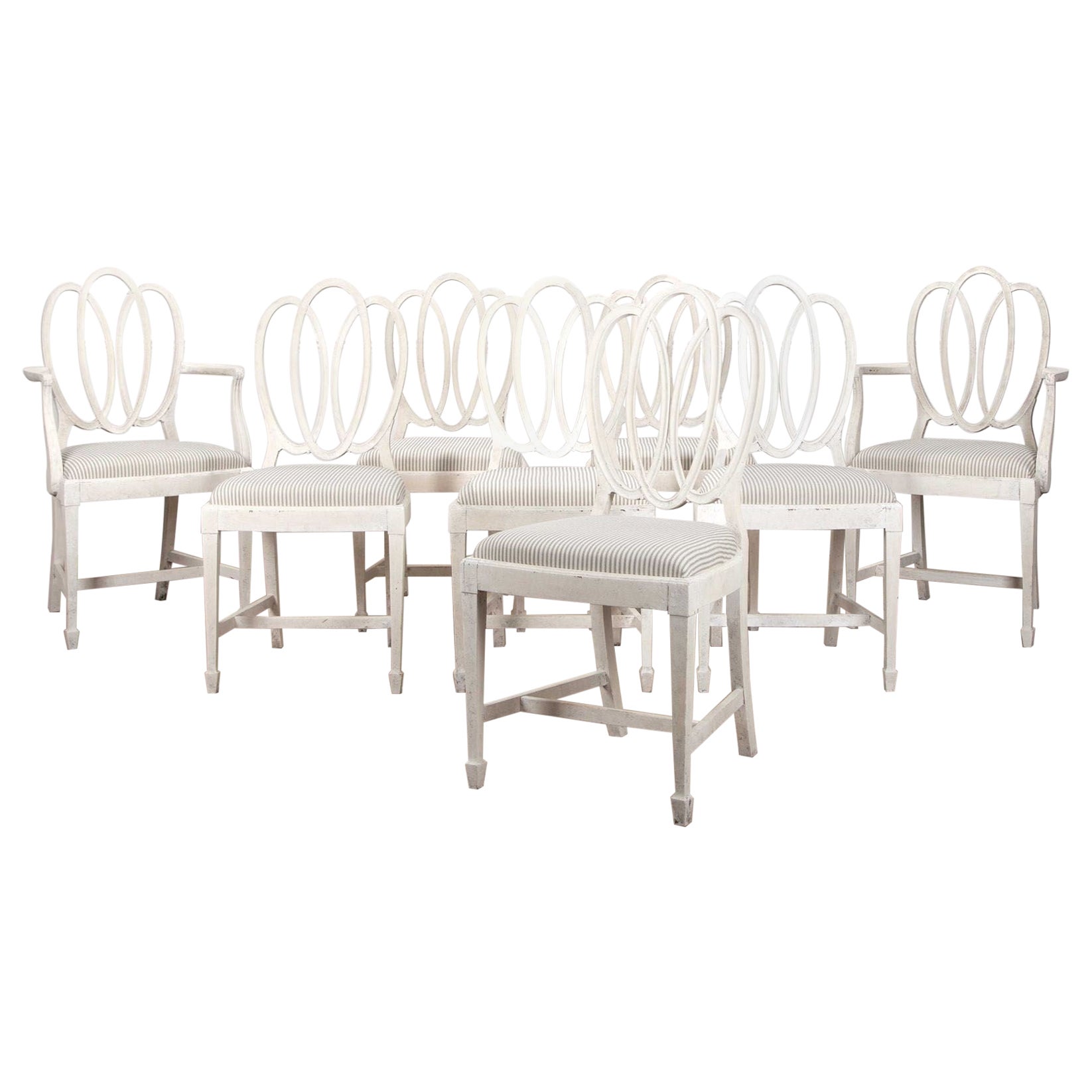 Set of Eight Late 19th Century English Painted Dining Chairs
