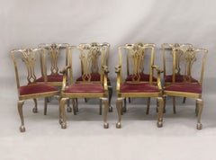 Set of Eight Late 19th-Early 20th Century Chippendale Style Dining Chairs