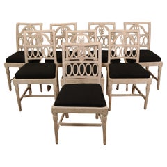 Set of Eight Late Gustavian Lindome Chairs