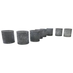 Set of Eight Lead Planters