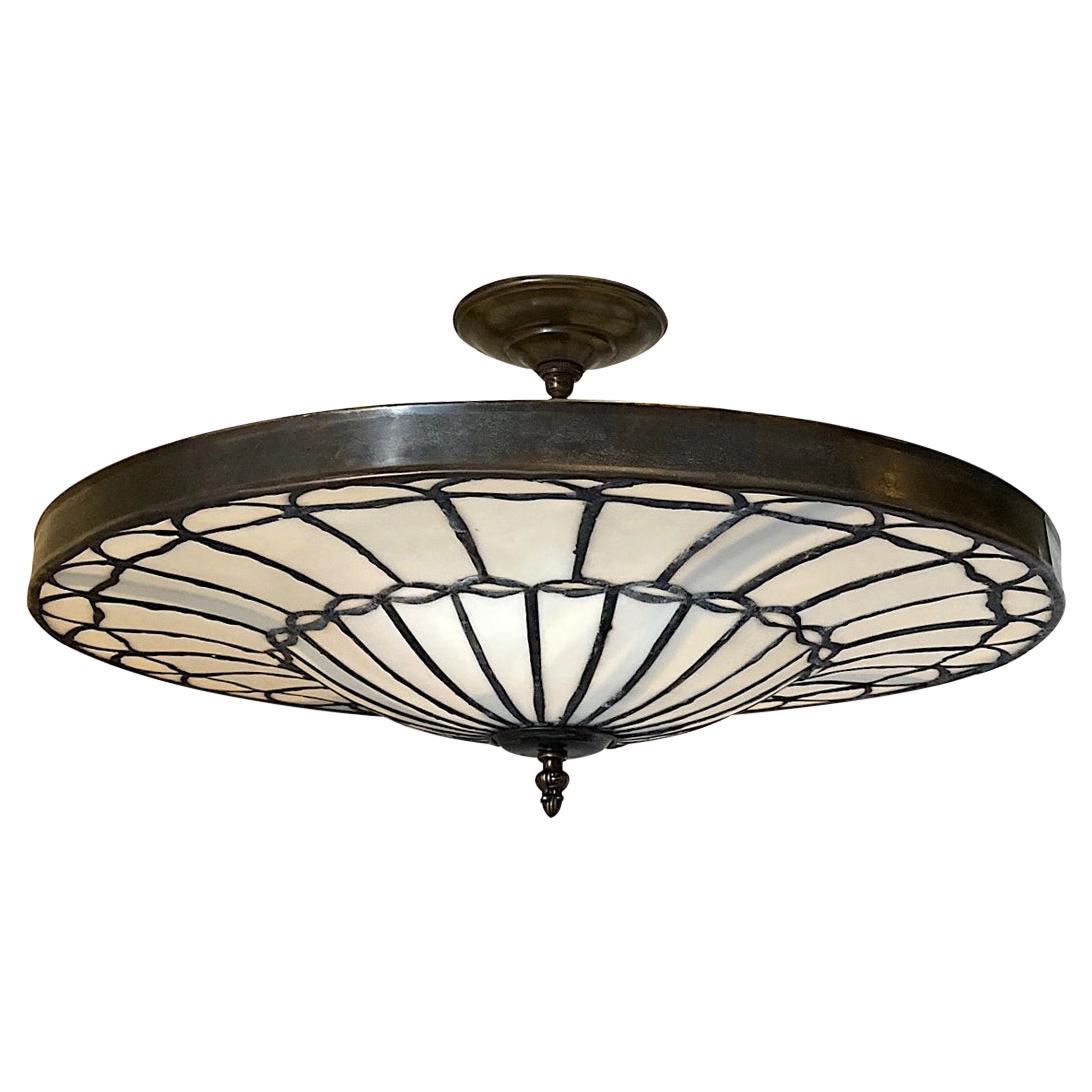 Set of Three Leaded Glass Pendant Light Fixture by Adam Kurtzman For