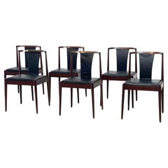 set of eight Leather Casala dining chairs