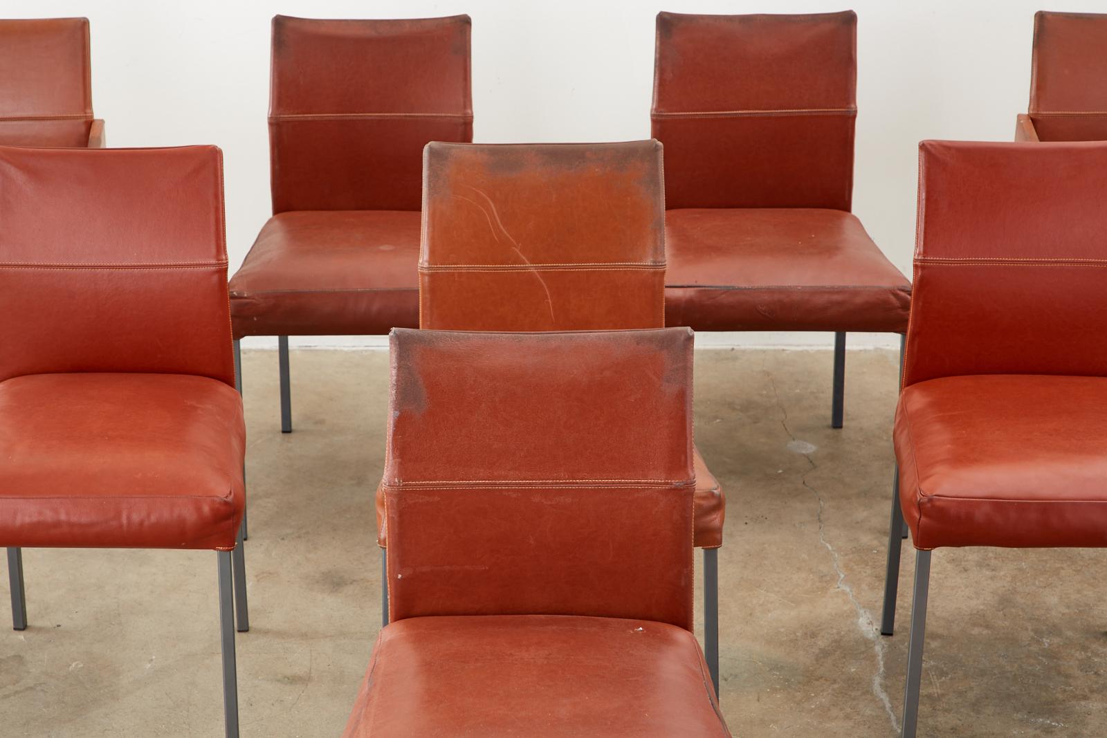 Set of Eight Leather Chairs by Karl-Friedrich Forster 8