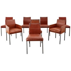 Set of Eight Leather Chairs by Karl-Friedrich Forster