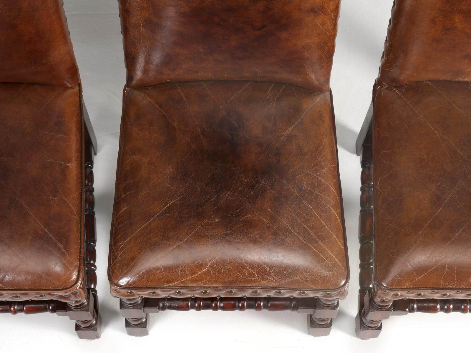 Set of Eight Leather Side Chairs 2