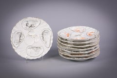 Set of Eight Limoges Oyster Plates, circa 1900
