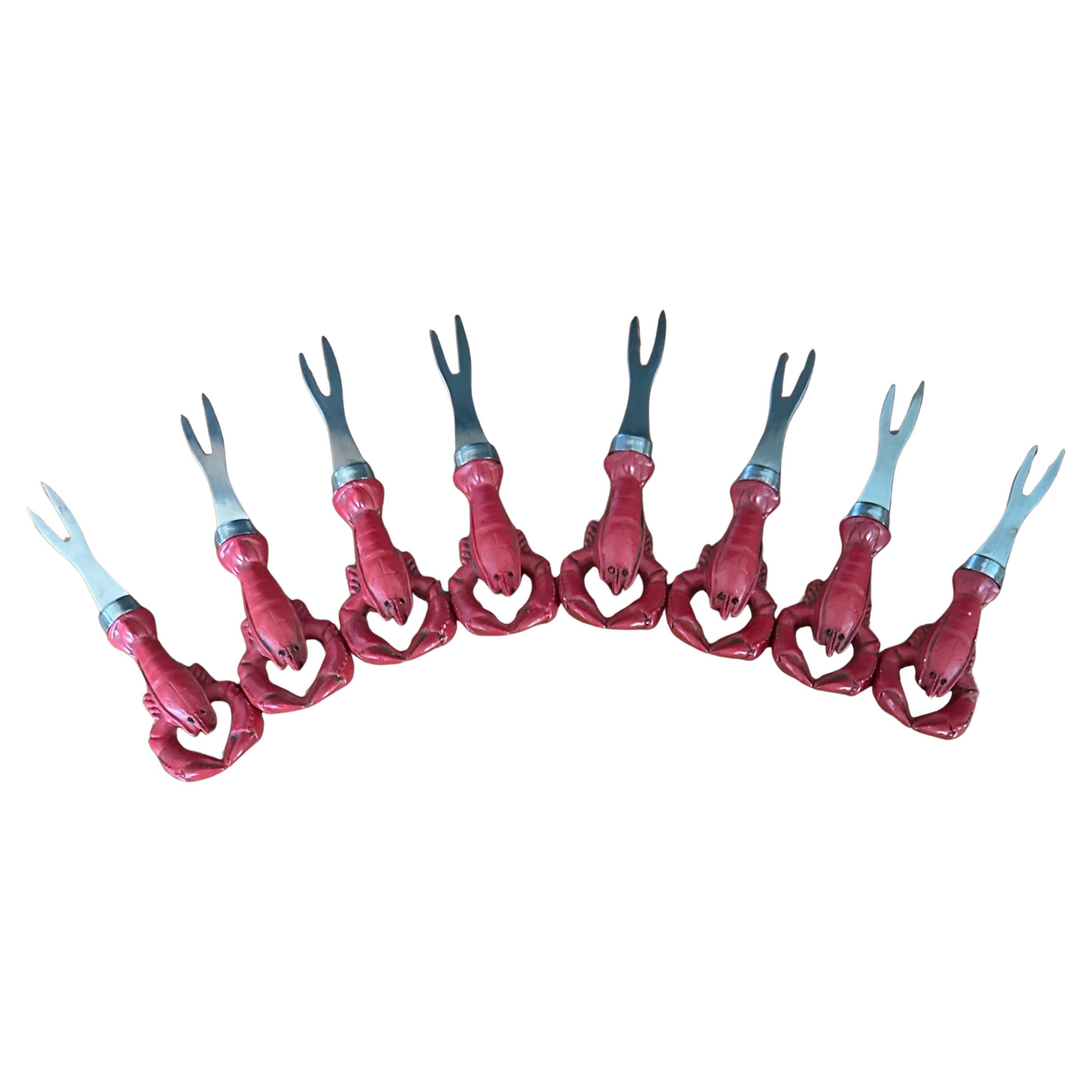 Set di otto forchette per aragosta / conchiglia di pesce in vendita 7