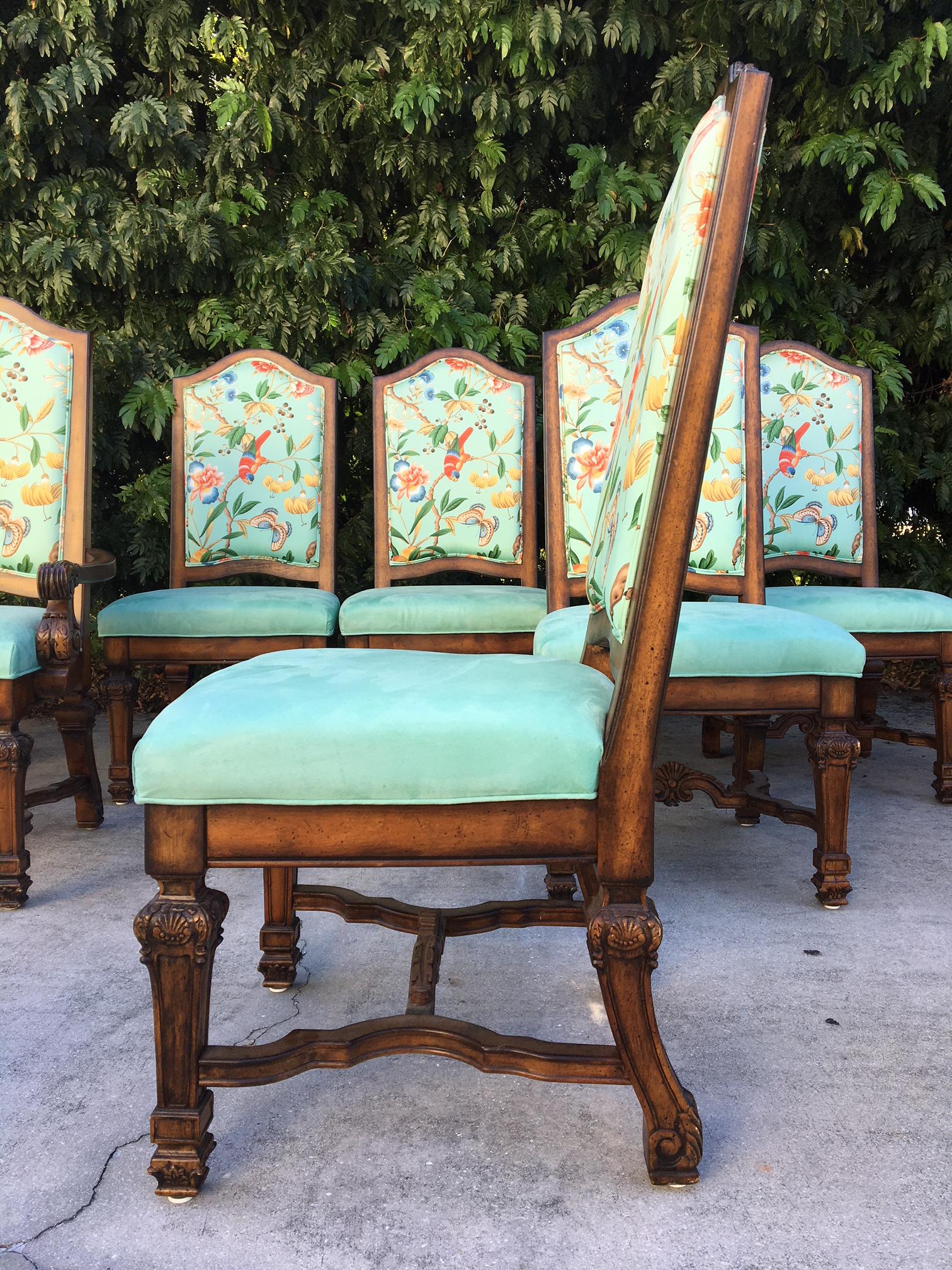 Set of Eight Louis XIV Style Chinoiserie Dining Chairs 1