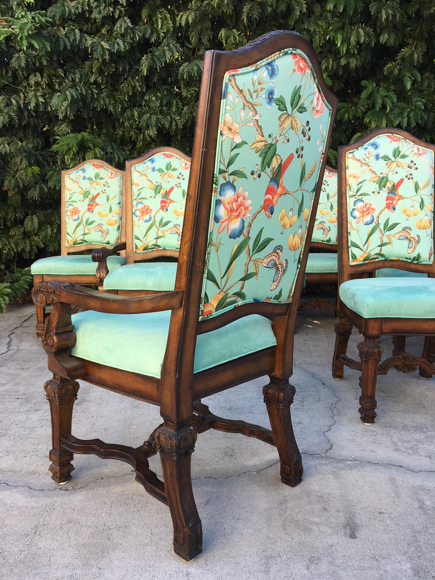 Set of Eight Louis XIV Style Chinoiserie Dining Chairs 2
