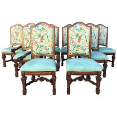 Set of Eight Louis XIV Style Chinoiserie Dining Chairs