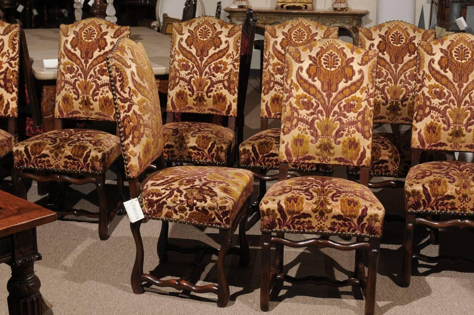 French Set of Eight Louis XIII Style Chairs from France For Sale