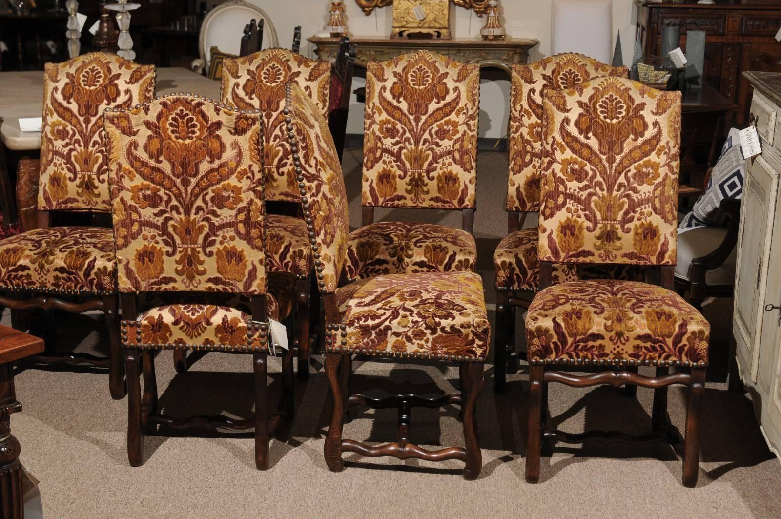 20th Century Set of Eight Louis XIII Style Chairs from France For Sale