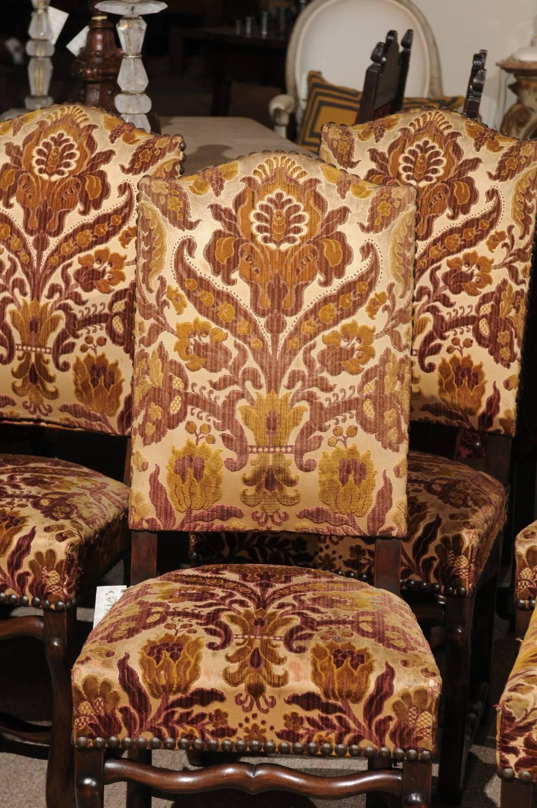 Set of Eight Louis XIII Style Chairs from France For Sale 2