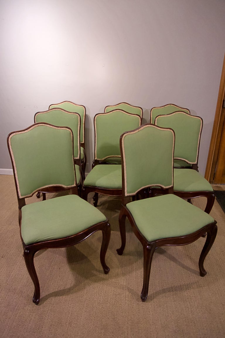 Set of eight Louis XV Style mahogany dining chairs, in bare frames.

We can Upholster to suit you .