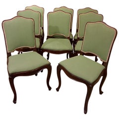 Set of Eight Louis XV Style Mahogany Dining Chairs