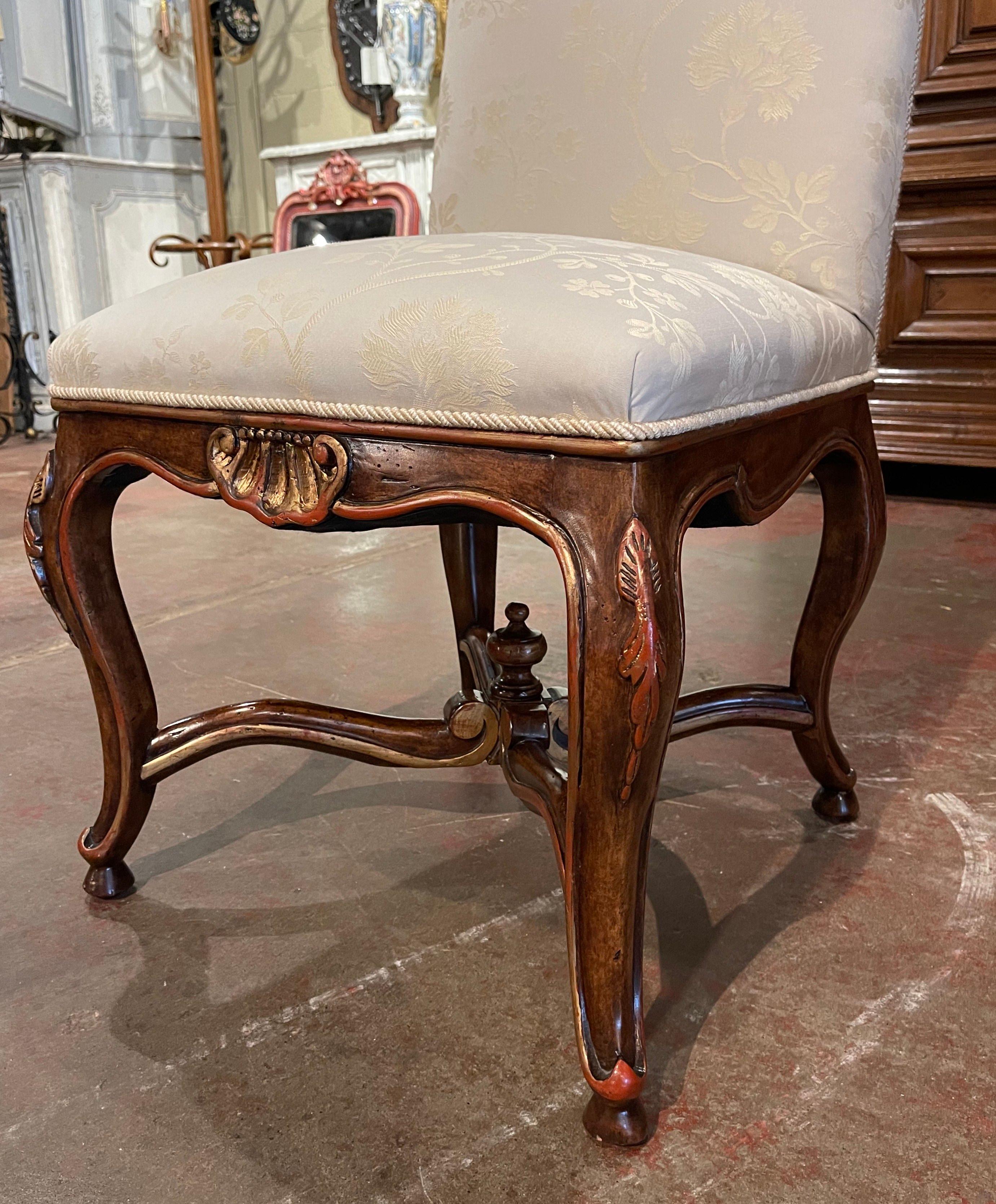 Set of Eight Louis XV Style Carved Walnut Dining Chairs from Minton-Spidell 4