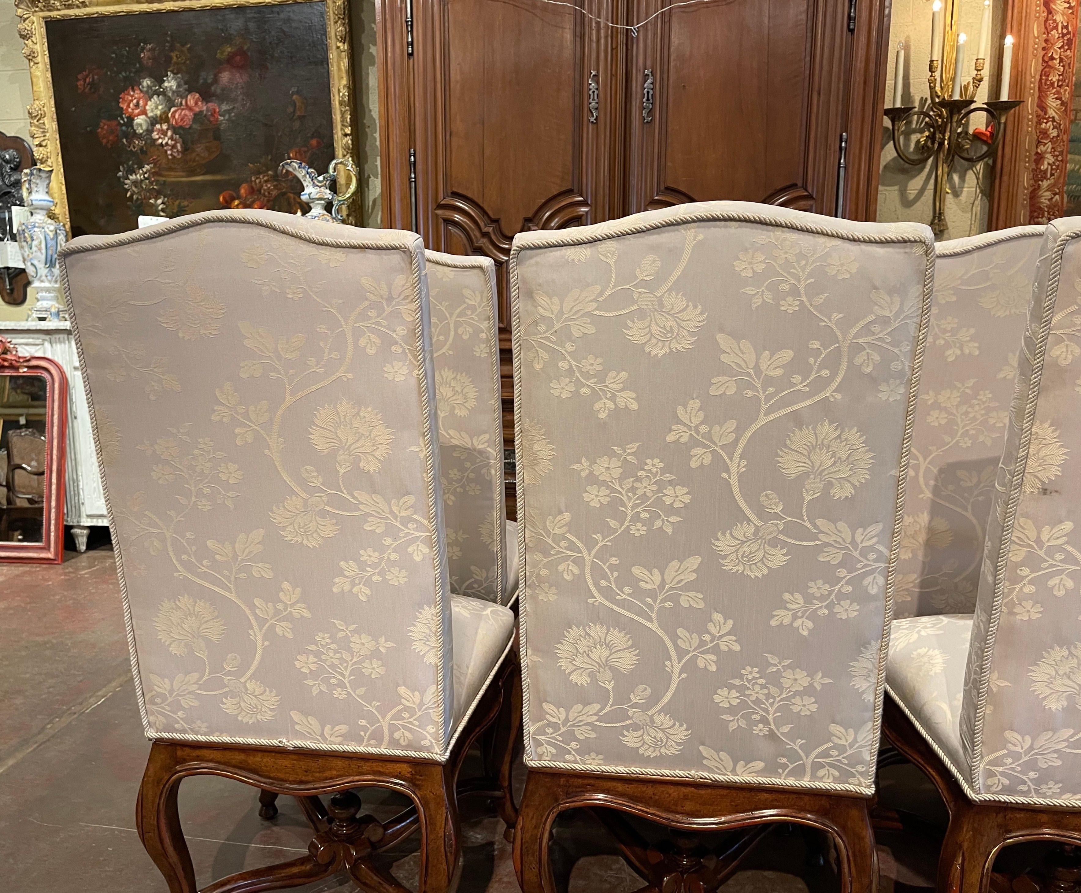 Set of Eight Louis XV Style Carved Walnut Dining Chairs from Minton-Spidell 10