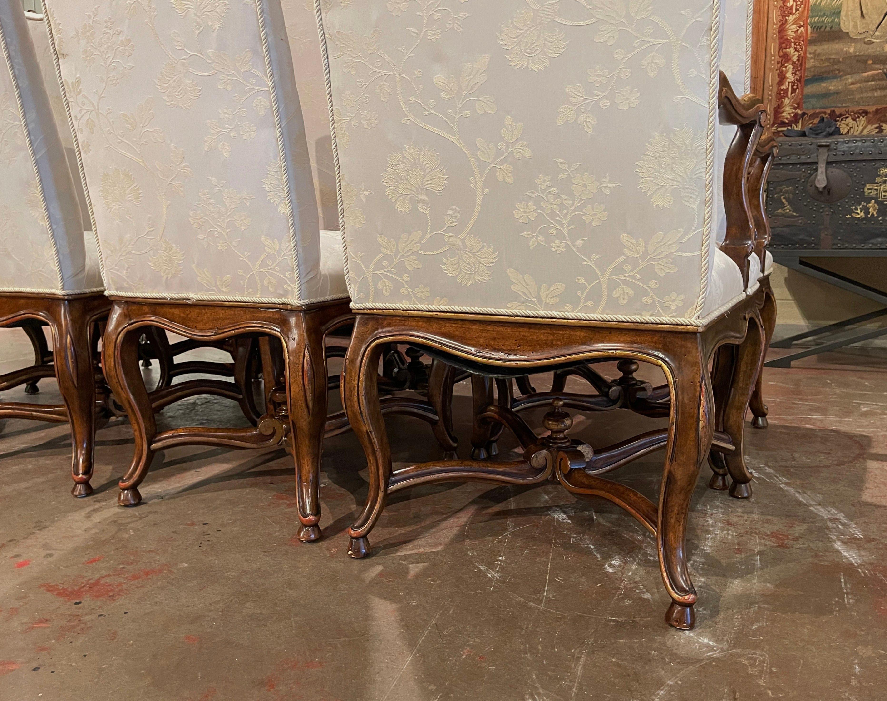 Set of Eight Louis XV Style Carved Walnut Dining Chairs from Minton-Spidell 11