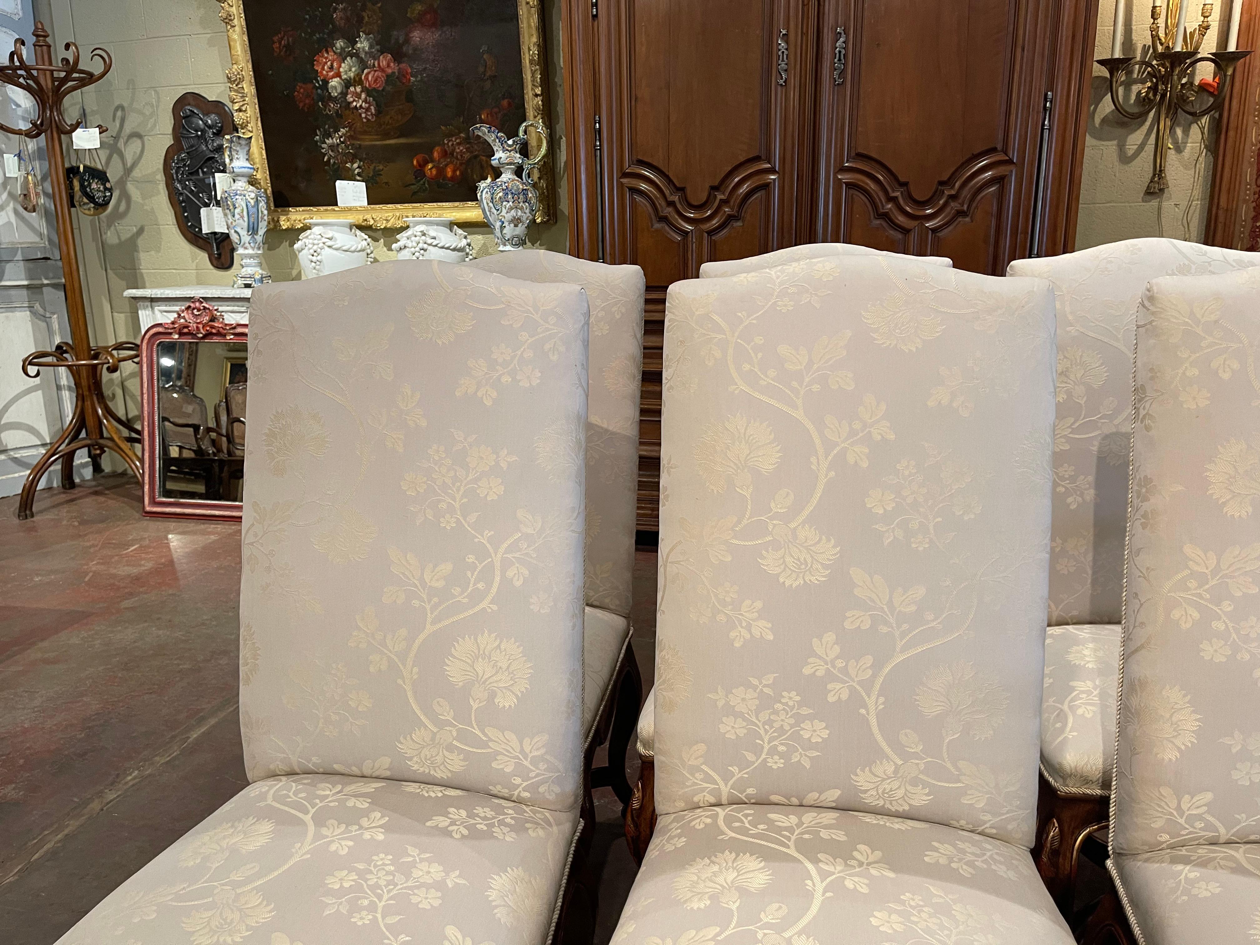 Set of Eight Louis XV Style Carved Walnut Dining Chairs from Minton-Spidell 2