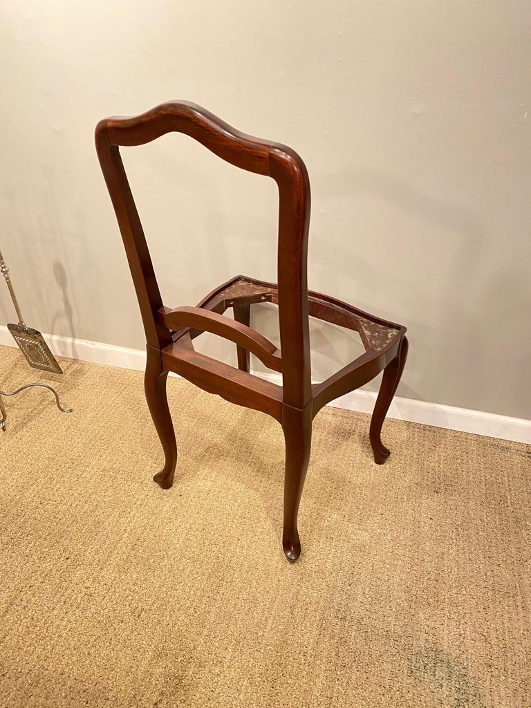 20th Century Set of Eight Louis XV Style Mahogany Dining Chairs For Sale