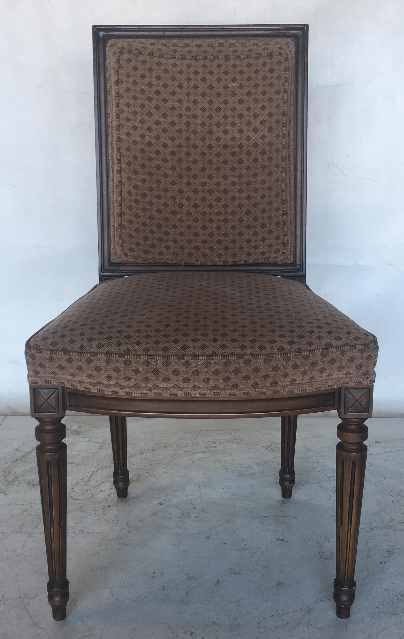 French Set of Eight Louis XVI Dining Chairs in the Style of Maison Jansen