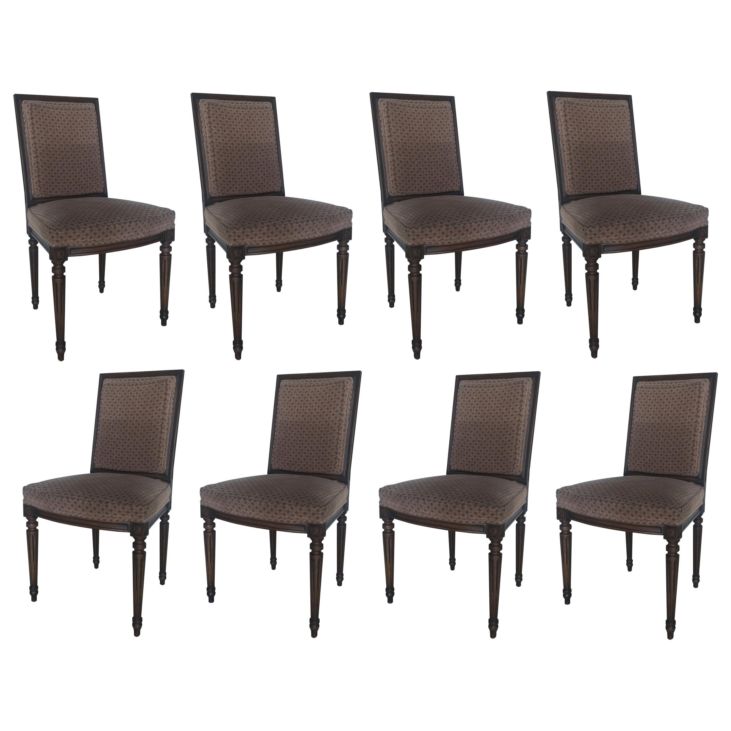 Set of Eight Louis XVI Dining Chairs in the Style of Maison Jansen