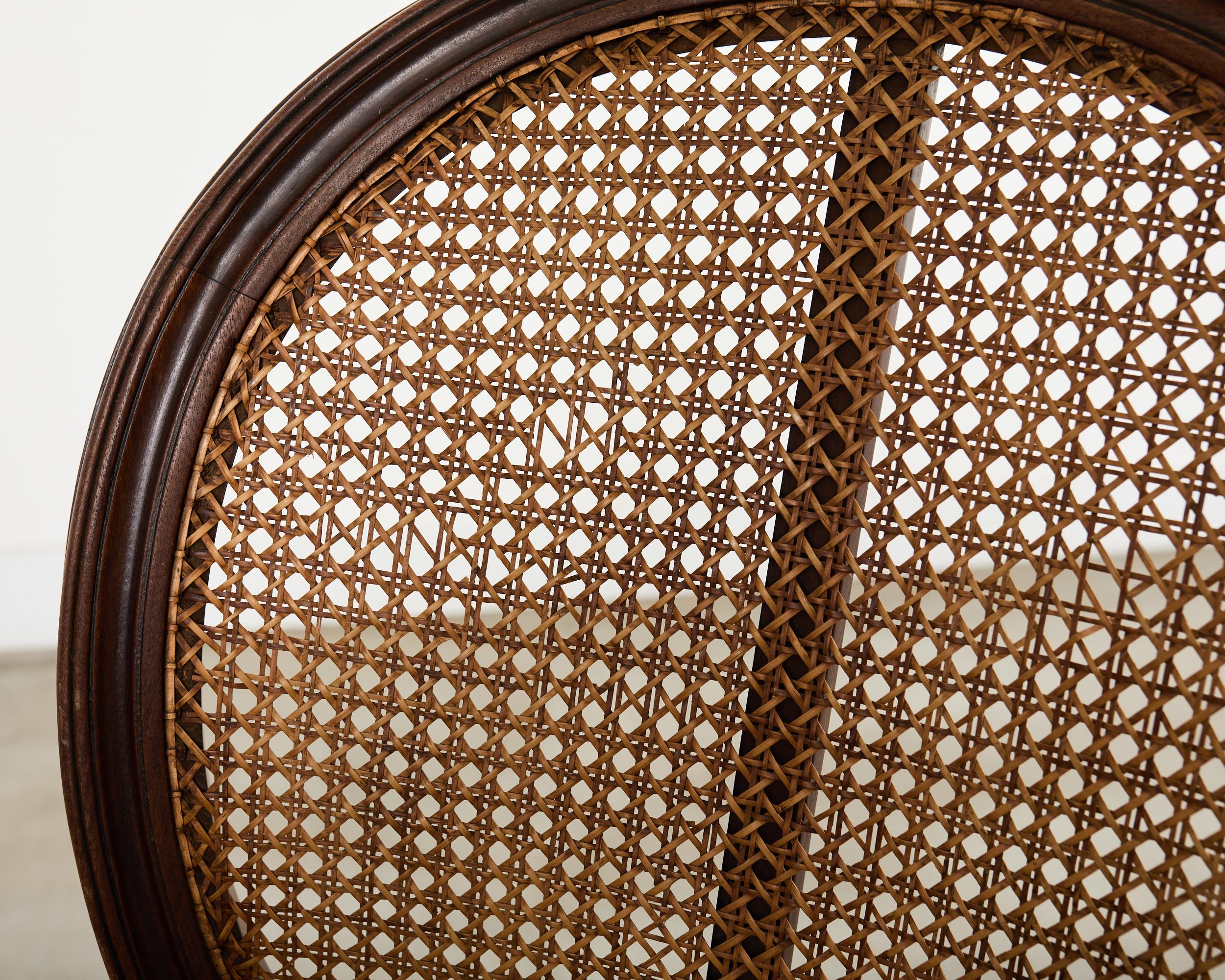 Set of Eight Louis XVI Style Bronze Ormolu Caned Dining Chairs en vente 7