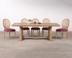 Set of Eight Louis XVI Style Caned Painted Dining Chairs