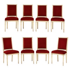 Set of Eight Louis XVI Style Dining Chairs