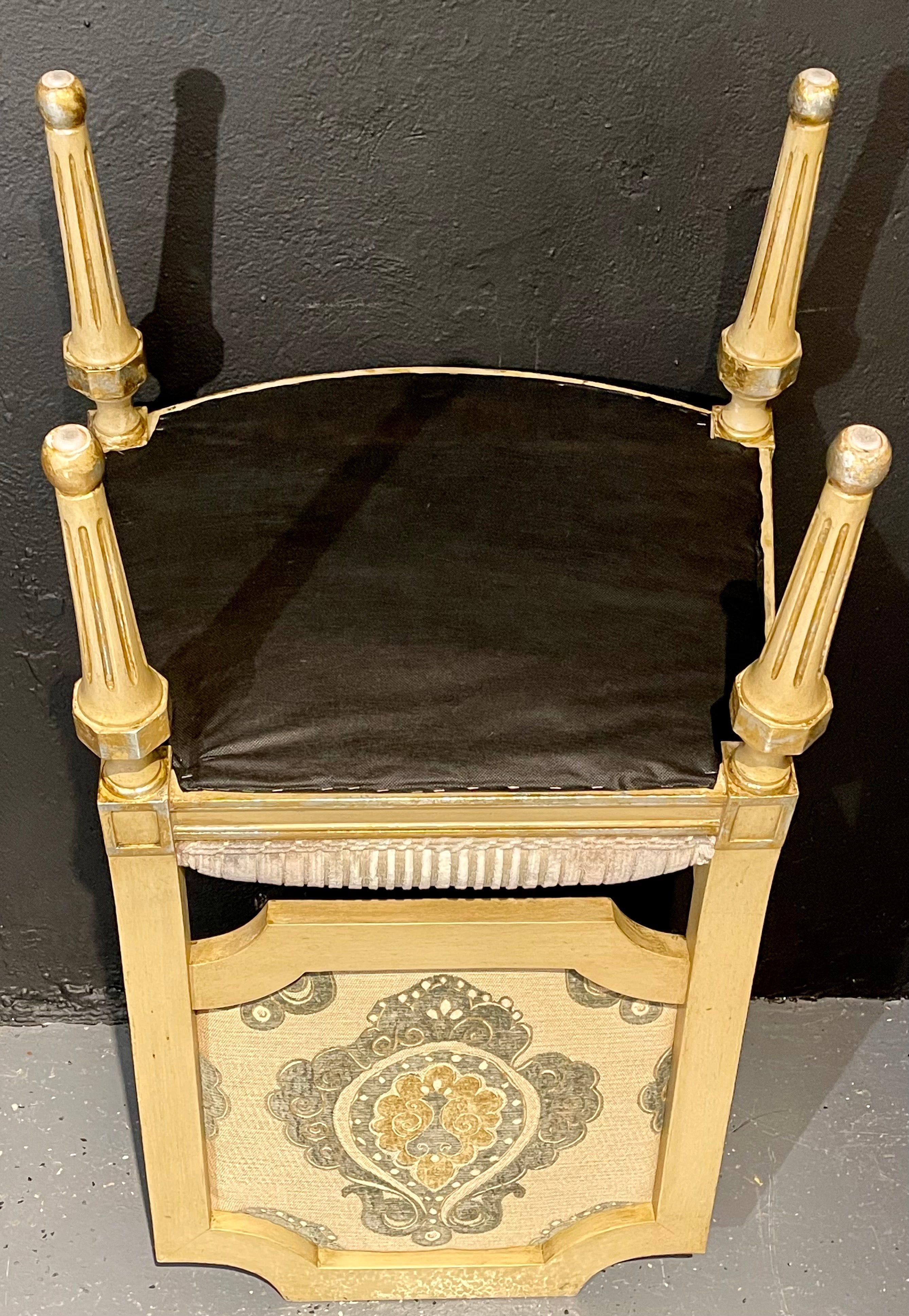 Set of Eight Louis XVI Style Dining Chairs Painted and Parcel-Gilt, Jansen Style 6