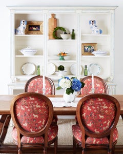 Set of Eight Louis XVI Style French Tapestry Dining Chairs