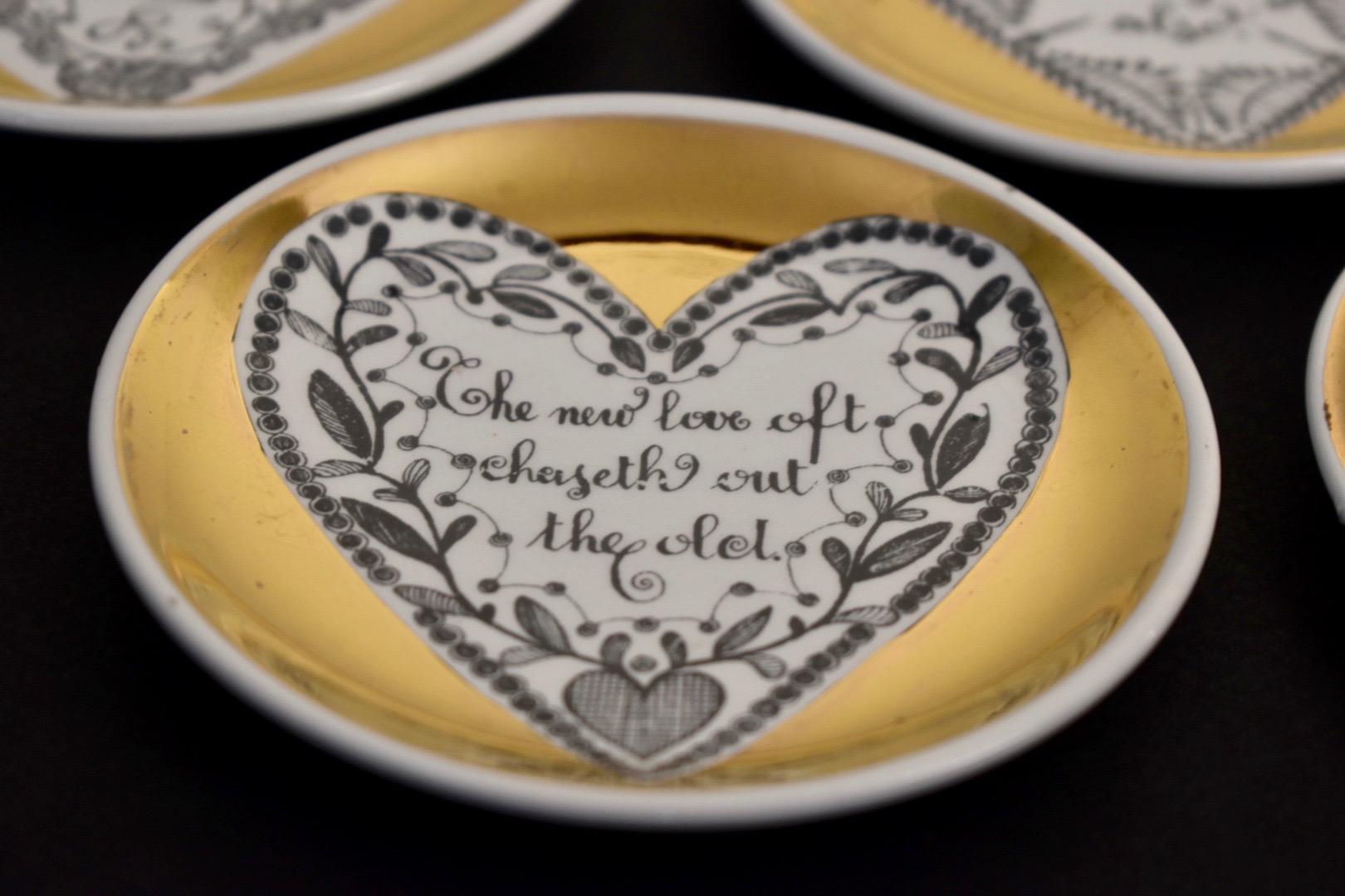 Set of Eight LOVE Fornasetti Coasters at 1stDibs