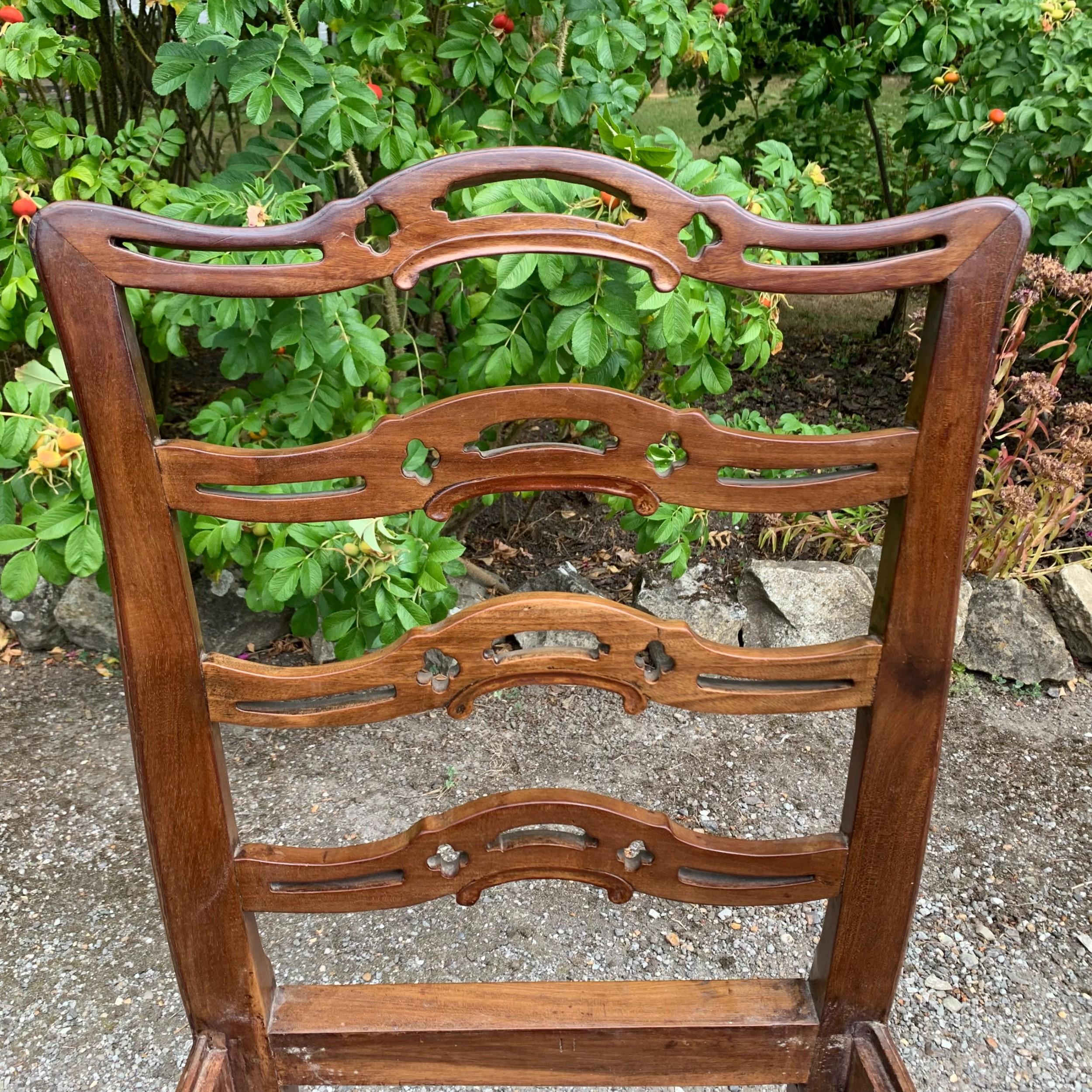 Set of Eight Mahogany Chippendale Style Ladder-Back Dining Chairs 5