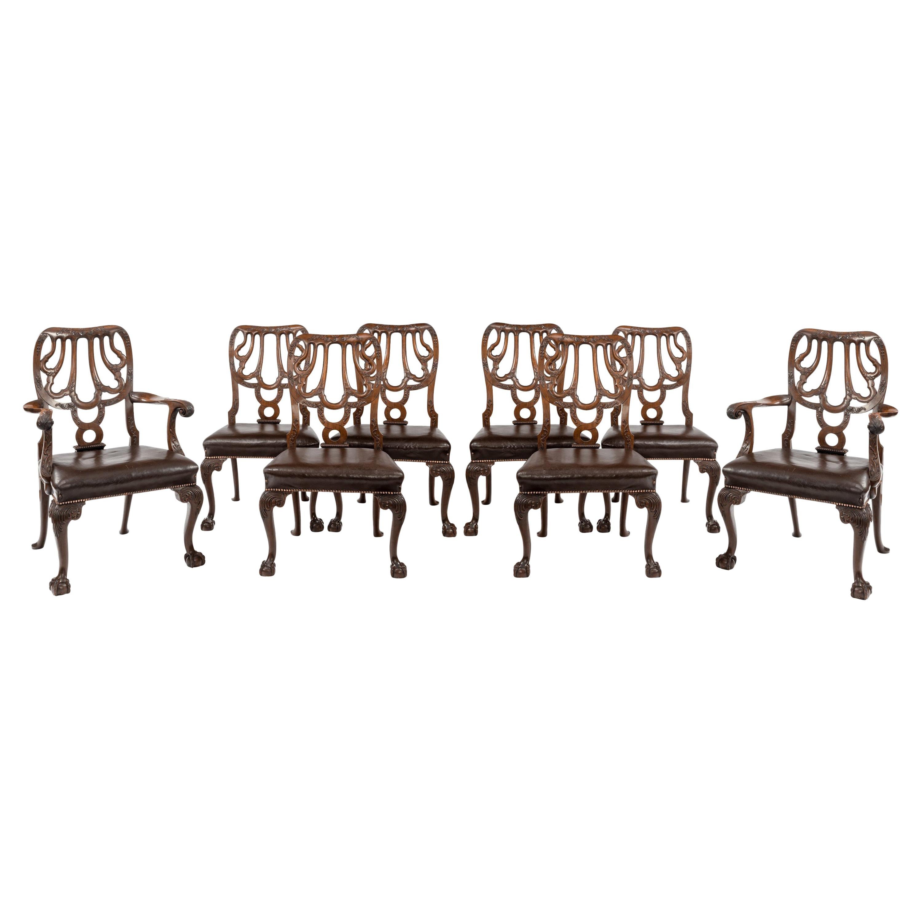 Set of Eight Mahogany Dining Chairs by Marsh, Jones and Cribb