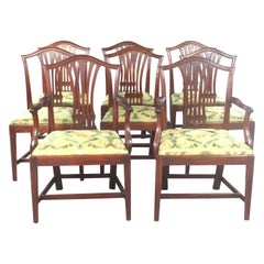 Ensemble de huit chaises de salle à manger géorgiennes en acajou