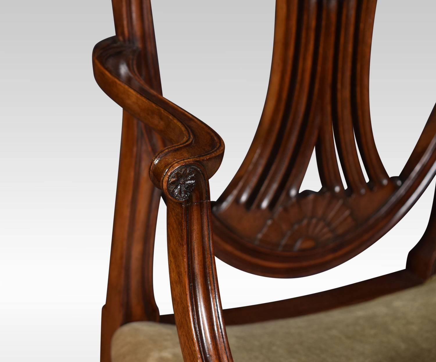Set of Eight Mahogany Shield Back Dining Chairs 5