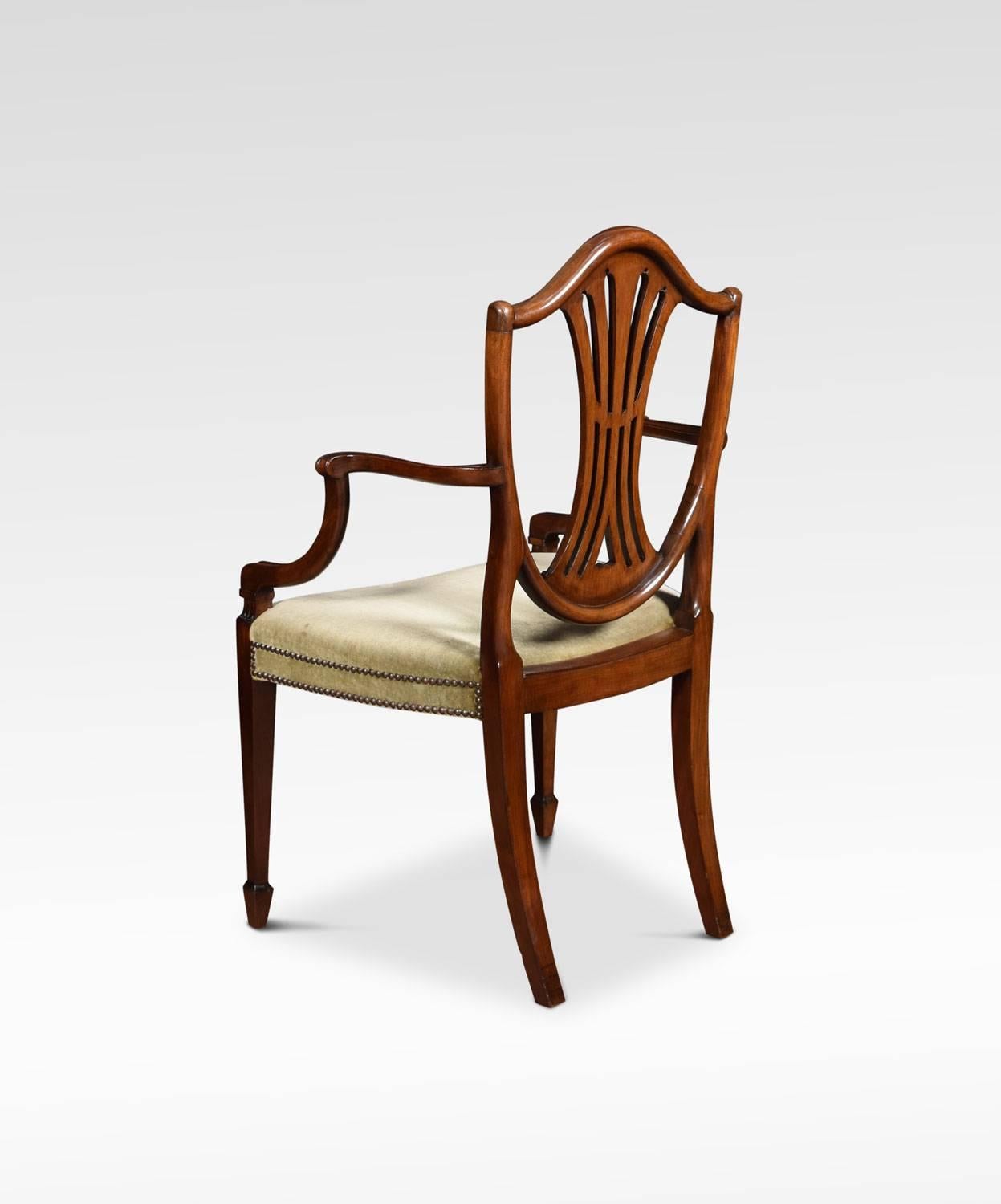 Set of Eight Mahogany Shield Back Dining Chairs 7