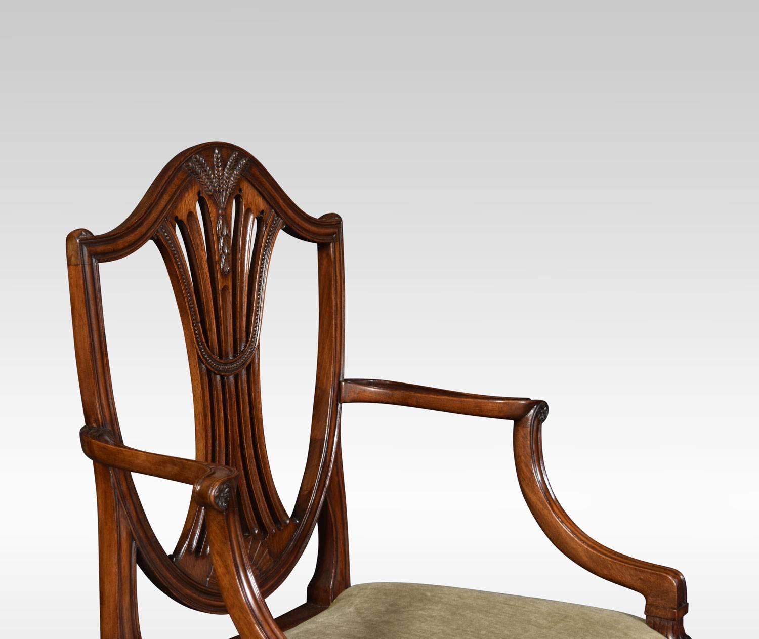 Set of Eight Mahogany Shield Back Dining Chairs 2