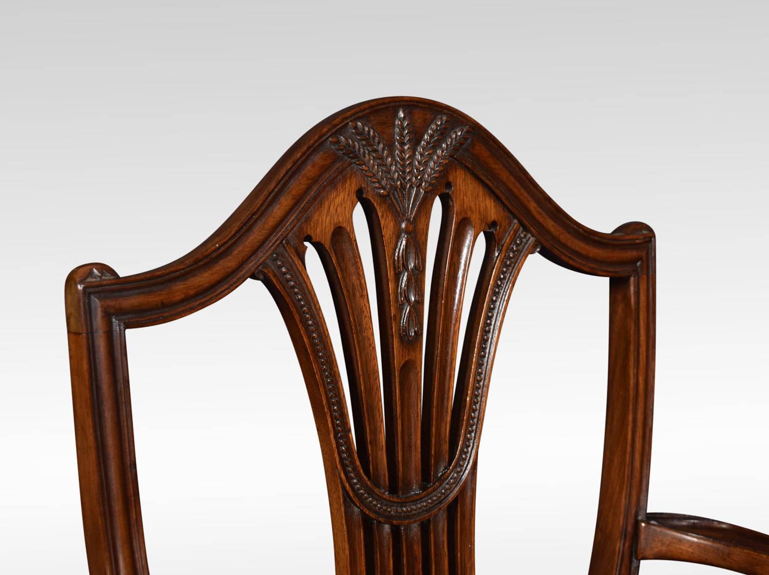 Set of Eight Mahogany Shield Back Dining Chairs 4